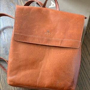 Wild West Chestnut Leather Backpack /bookbag